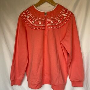 blair vintage quarter zip pullover sweatshirt | women's large